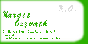 margit oszvath business card